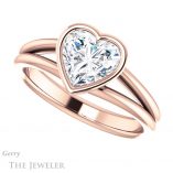 Heart Shaped Forever One Moissanite Engagement Ring #GTJ1014-heart-fb-r 5 Heart Shaped Forever Brilliant Moissanite Engagement Ring #GTJ1014-heart-fb-r