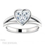 Heart Shaped Forever Brilliant Moissanite Engagement Ring #GTJ1014-heart-fb-w