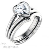 Heart Shaped Forever Brilliant Moissanite Engagement Ring #GTJ1014-heart-fb-w