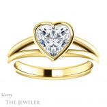 Heart Shaped Forever Brilliant Moissanite Engagement Ring #GTJ1014-heart-fb-y