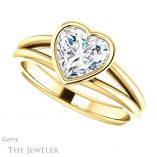 Heart Shaped Forever Brilliant Moissanite Engagement Ring #GTJ1014-heart-fb-y