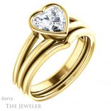 Heart Shaped Forever Brilliant Moissanite Engagement Ring #GTJ1014-heart-fb-y