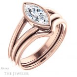 Marquise Cut Forever One Moissanite Engagement Ring #GTJ1014-marquise-fb-r 6 Marquise Cut Forever Brilliant Moissanite Engagement Ring #GTJ1014-marquise-fb-r