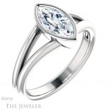 Marquise Cut Forever One Moissanite Engagement Ring #GTJ1014-marquise-fb-w 4 Marquise Cut Forever Brilliant Moissanite Engagement Ring #GTJ1014-marquise-fb-w