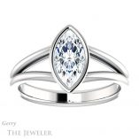 Marquise Cut Forever One Moissanite Engagement Ring #GTJ1014-marquise-fb-w 1 Marquise Cut Forever Brilliant Moissanite Engagement Ring #GTJ1014-marquise-fb-w