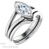 Marquise Cut Forever One Moissanite Engagement Ring #GTJ1014-marquise-fb-w 6 Marquise Cut Forever Brilliant Moissanite Engagement Ring #GTJ1014-marquise-fb-w