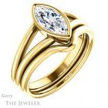 Marquise Cut Forever Brilliant Moissanite Engagement Ring #GTJ1014-marquise-fb-y