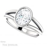 Oval Shaped Forever One Moissanite Engagement Ring #GTJ1014-oval-fo-w 5 Oval Shaped Forever One Moissanite Engagement Ring #GTJ1014-oval-fo-w