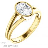 Oval Shaped Forever One Moissanite Engagement Ring #GTJ1014-oval-fo-y
