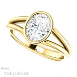 Oval Shaped Forever One Moissanite Engagement Ring #GTJ1014-oval-fo-y