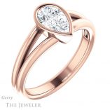 Pear Shaped Forever One Moissanite Engagement Ring #GTJ1014-pear-fb-r 4 Pear Shaped Forever Brilliant Moissanite Engagement Ring #GTJ1014-pear-fb-r