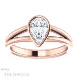 Pear Shaped Forever One Moissanite Engagement Ring #GTJ1014-pear-fb-r 1 Pear Shaped Forever Brilliant Moissanite Engagement Ring #GTJ1014-pear-fb-r