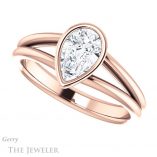 Pear Shaped Forever One Moissanite Engagement Ring #GTJ1014-pear-fb-r 5 Pear Shaped Forever Brilliant Moissanite Engagement Ring #GTJ1014-pear-fb-r