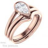 Pear Shaped Forever One Moissanite Engagement Ring #GTJ1014-pear-fb-r 6 Pear Shaped Forever Brilliant Moissanite Engagement Ring #GTJ1014-pear-fb-r