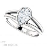 Pear Shaped Forever One Moissanite Engagement Ring #GTJ1014-pear-fb-w 5 Pear Shaped Forever Brilliant Moissanite Engagement Ring #GTJ1014-pear-fb-w