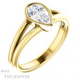 Pear Shaped Forever Brilliant Moissanite Engagement Ring #GTJ1014-pear-fb-y
