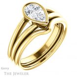 Pear Shaped Forever Brilliant Moissanite Engagement Ring #GTJ1014-pear-fb-y