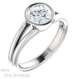 Round Cut Forever One Moissanite Engagement Ring #GTJ1014-round-fo-w 4 Round Cut Forever One Moissanite Engagement Ring #GTJ1014-round-fo-w