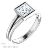 Princess Cut Forever One Moissanite Engagement Ring #GTJ1014-square-fo-w