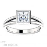 Princess Cut Forever One Moissanite Engagement Ring #GTJ1014-square-fo-w