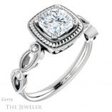 Cushion Cut Forever One Moissanite Engagement Ring #GTJ1015-cushion-fo-w 4 Cushion Cut Forever One Moissanite Engagement Ring #GTJ1015-cushion-fo-w