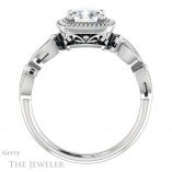 Cushion Cut Forever One Moissanite Engagement Ring #GTJ1015-cushion-fo-w 2 Cushion Cut Forever One Moissanite Engagement Ring #GTJ1015-cushion-fo-w