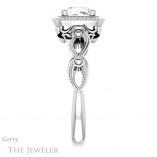 Cushion Cut Forever One Moissanite Engagement Ring #GTJ1015-cushion-fo-w 3 Cushion Cut Forever One Moissanite Engagement Ring #GTJ1015-cushion-fo-w