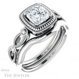 Cushion Cut Forever One Moissanite Engagement Ring #GTJ1015-cushion-fo-w 6 Cushion Cut Forever One Moissanite Engagement Ring #GTJ1015-cushion-fo-w