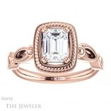 Emerald Cut Forever One Moissanite Engagement Ring #GTJ1015-emerald-fb-r 1 Emerald Cut Forever Brilliant Moissanite Engagement Ring #GTJ1015-emerald-fb-r