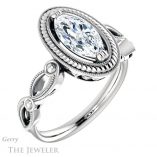 Marquise Cut Forever One Moissanite Engagement Ring #GTJ1015-marquise-fb-w 4 Marquise Cut Forever Brilliant Moissanite Engagement Ring #GTJ1015-marquise-fb-w