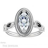 Marquise Cut Forever One Moissanite Engagement Ring #GTJ1015-marquise-fb-w 1 Marquise Cut Forever Brilliant Moissanite Engagement Ring #GTJ1015-marquise-fb-w
