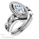 Marquise Cut Forever One Moissanite Engagement Ring #GTJ1015-marquise-fb-w 6 Marquise Cut Forever Brilliant Moissanite Engagement Ring #GTJ1015-marquise-fb-w
