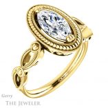 Marquise Cut Forever One Moissanite Engagement Ring #GTJ1015-marquise-fb-y 4 Marquise Cut Forever Brilliant Moissanite Engagement Ring #GTJ1015-marquise-fb-y