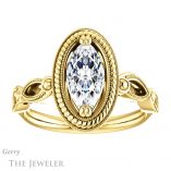 Marquise Cut Forever One Moissanite Engagement Ring #GTJ1015-marquise-fb-y 1 Marquise Cut Forever Brilliant Moissanite Engagement Ring #GTJ1015-marquise-fb-y