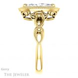 Marquise Cut Forever One Moissanite Engagement Ring #GTJ1015-marquise-fb-y 3 Marquise Cut Forever Brilliant Moissanite Engagement Ring #GTJ1015-marquise-fb-y