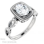 Oval Shaped Forever One Moissanite Engagement Ring #GTJ1015-oval-fo-w 4 Oval Shaped Forever One Moissanite Engagement Ring #GTJ1015-oval-fo-w