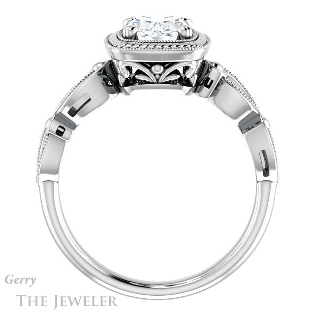 Oval Shaped Forever One Moissanite Engagement Ring #GTJ1015-oval-fo-w 2 Oval Shaped Forever One Moissanite Engagement Ring #GTJ1015-oval-fo-w