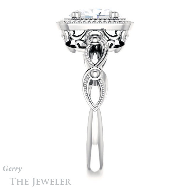 Oval Shaped Forever One Moissanite Engagement Ring #GTJ1015-oval-fo-w 3 Oval Shaped Forever One Moissanite Engagement Ring #GTJ1015-oval-fo-w