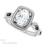Oval Shaped Forever One Moissanite Engagement Ring #GTJ1015-oval-fo-w 5 Oval Shaped Forever One Moissanite Engagement Ring #GTJ1015-oval-fo-w