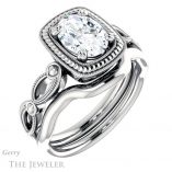 Oval Shaped Forever One Moissanite Engagement Ring #GTJ1015-oval-fo-w 6 Oval Shaped Forever One Moissanite Engagement Ring #GTJ1015-oval-fo-w