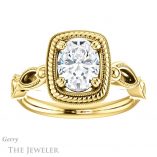 Oval Shaped Forever One Moissanite Engagement Ring #GTJ1015-oval-fo-y