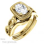 Oval Shaped Forever One Moissanite Engagement Ring #GTJ1015-oval-fo-y