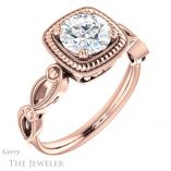 Round Cut Forever One Moissanite Engagement Ring #GTJ1015-round-fo-r