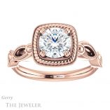 Round Cut Forever One Moissanite Engagement Ring #GTJ1015-round-fo-r