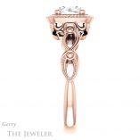 Round Cut Forever One Moissanite Engagement Ring #GTJ1015-round-fo-r