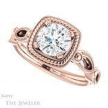 Round Cut Forever One Moissanite Engagement Ring #GTJ1015-round-fo-r