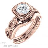 Round Cut Forever One Moissanite Engagement Ring #GTJ1015-round-fo-r