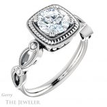 Round Cut Forever One Moissanite Engagement Ring #GTJ1015-round-fo-w 4 Round Cut Forever One Moissanite Engagement Ring #GTJ1015-round-fo-w
