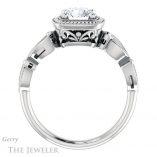 Round Cut Forever One Moissanite Engagement Ring #GTJ1015-round-fo-w 2 Round Cut Forever One Moissanite Engagement Ring #GTJ1015-round-fo-w