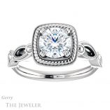 Round Cut Forever One Moissanite Engagement Ring #GTJ1015-round-fo-w 1 Round Cut Forever One Moissanite Engagement Ring #GTJ1015-round-fo-w